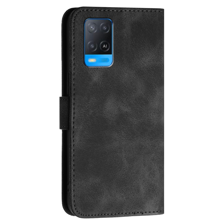 For OPPO A93 5G Grid Butterfly Embossed Pattern Leather Phone Case with Lanyard