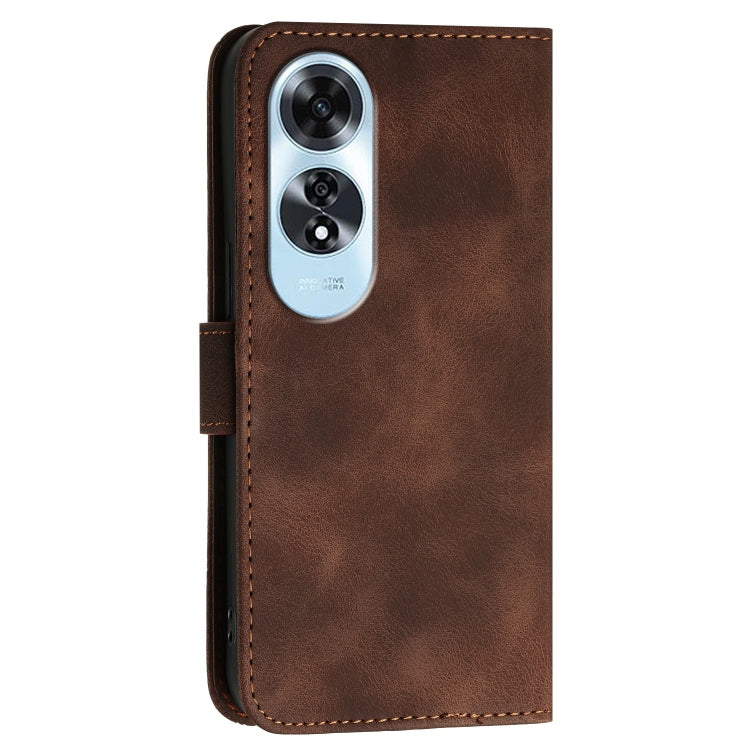 For OPPO A60 4G Grid Butterfly Embossed Pattern Leather Phone Case with Lanyard