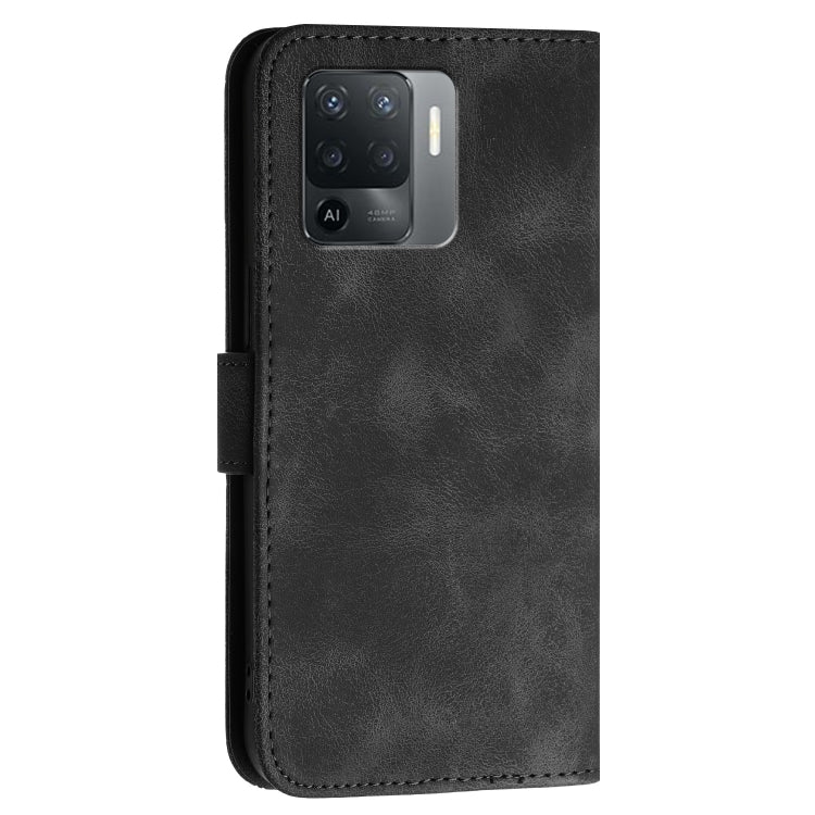 For OPPO A94 4G / F19 Pro 4G Grid Butterfly Embossed Pattern Leather Phone Case with Lanyard