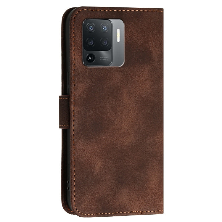 For OPPO A94 4G / F19 Pro 4G Grid Butterfly Embossed Pattern Leather Phone Case with Lanyard