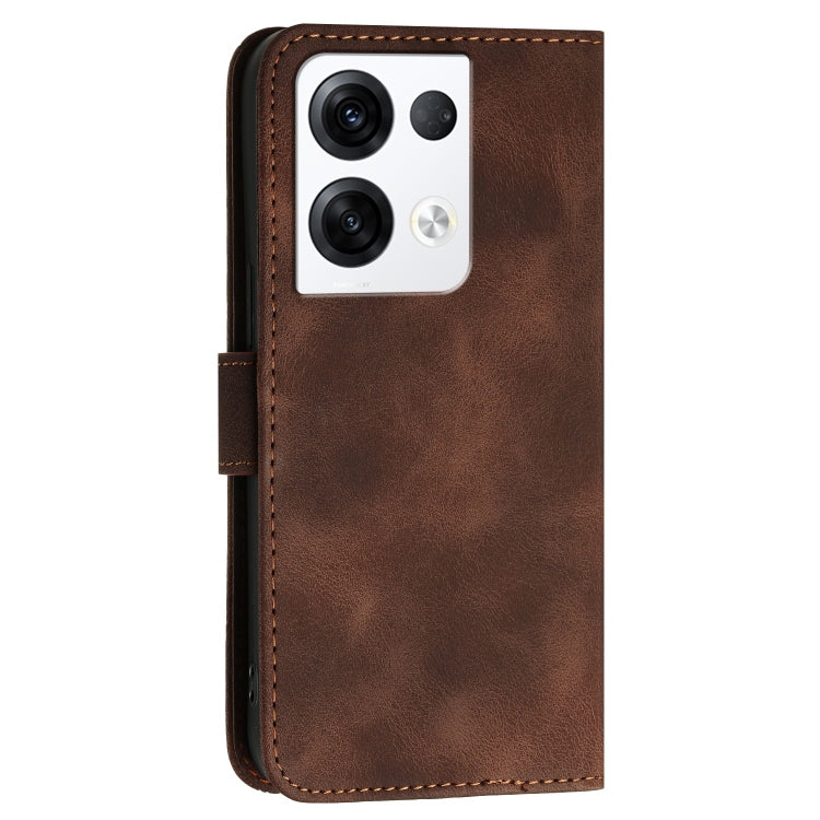 For OPPO Reno8 Pro 5G Global Grid Butterfly Embossed Pattern Leather Phone Case with Lanyard
