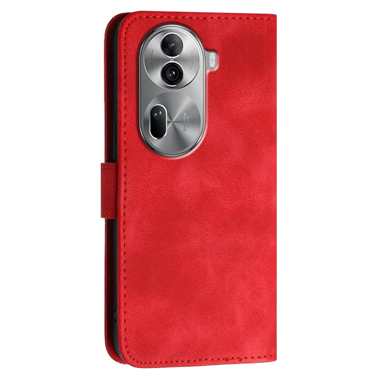 For OPPO Reno11 Pro Global Grid Butterfly Embossed Pattern Leather Phone Case with Lanyard