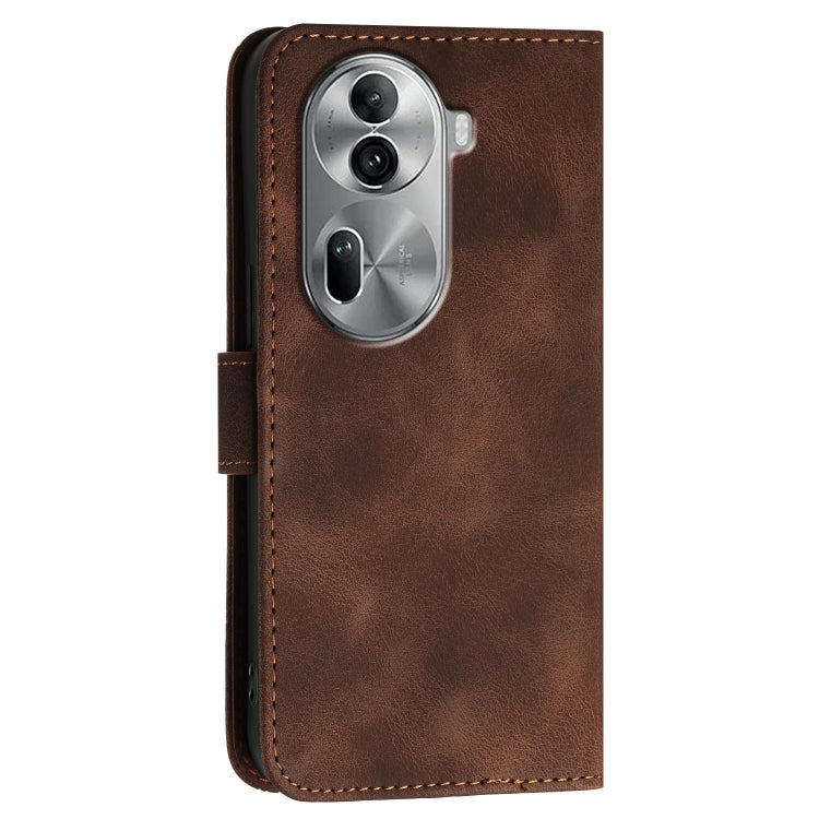 For OPPO Reno11 Pro Global Grid Butterfly Embossed Pattern Leather Phone Case with Lanyard