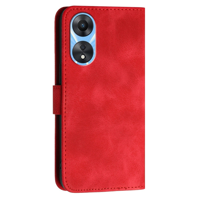 For OPPO A78 4G Grid Butterfly Embossed Pattern Leather Phone Case with Lanyard