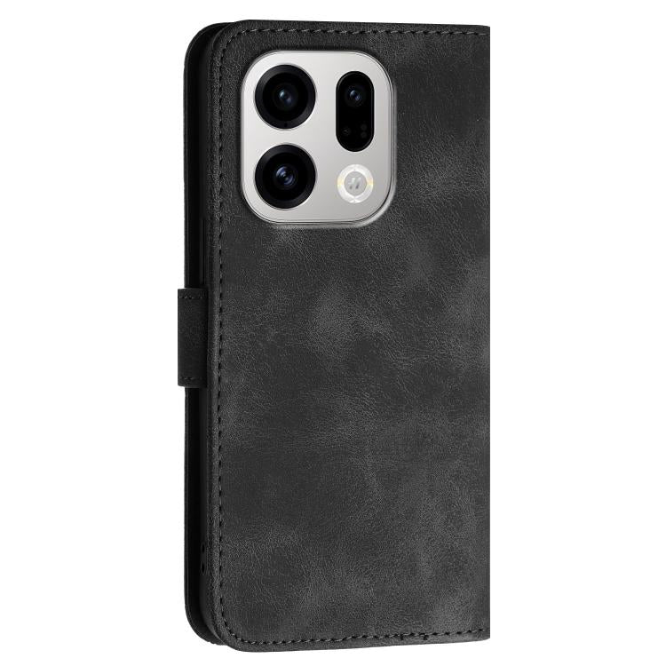 For OPPO Find X9 Grid Butterfly Embossed Pattern Leather Phone Case with Lanyard