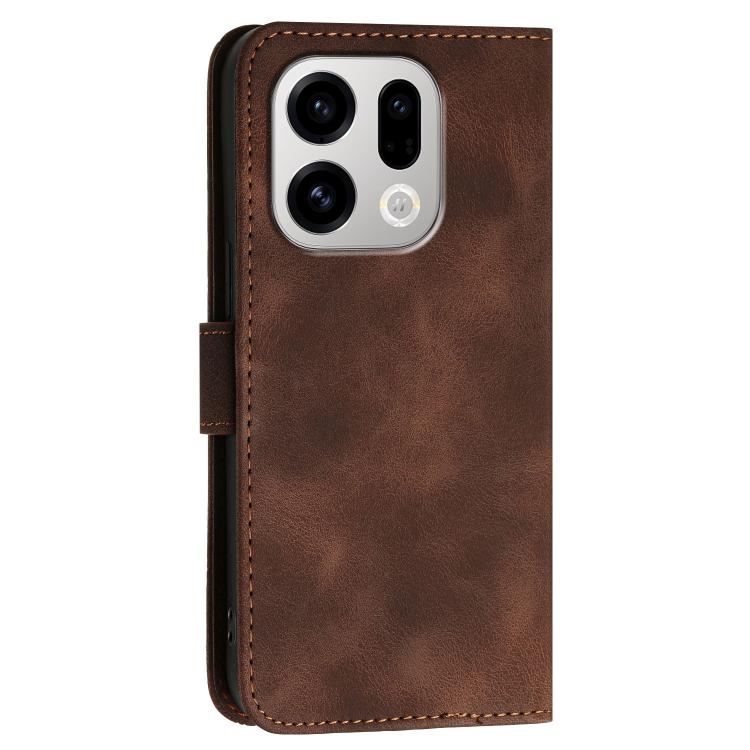 For OPPO Find X9 Grid Butterfly Embossed Pattern Leather Phone Case with Lanyard