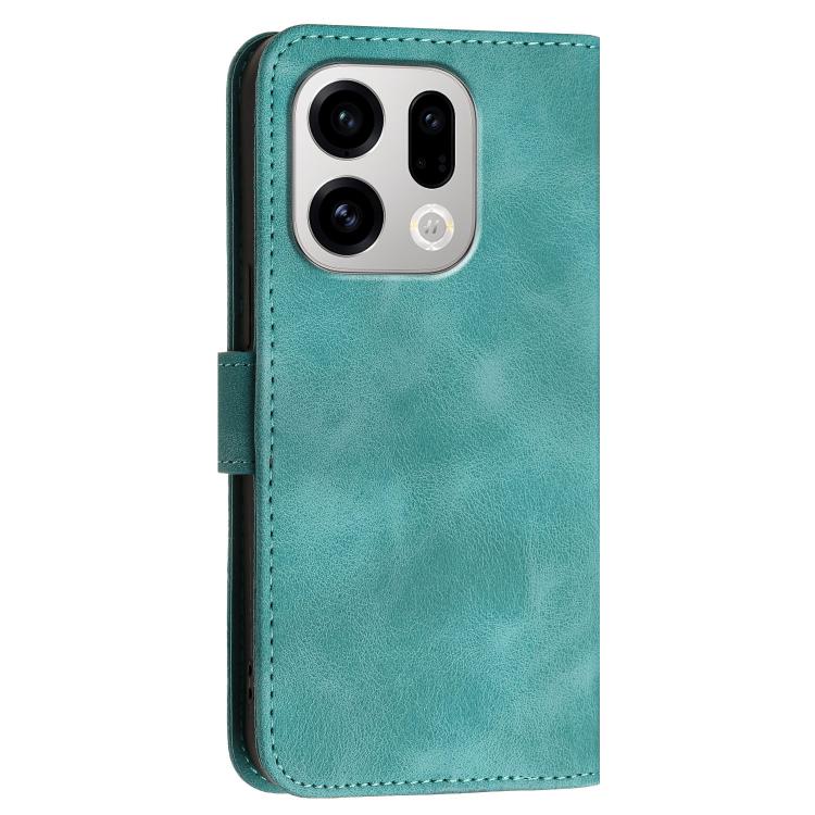 For OPPO Find X9 Grid Butterfly Embossed Pattern Leather Phone Case with Lanyard