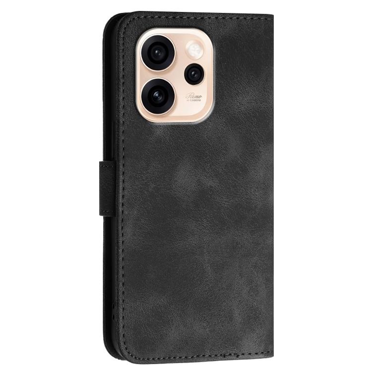 For OPPO Reno15 Pro 5G Global Grid Butterfly Embossed Pattern Leather Phone Case with Lanyard
