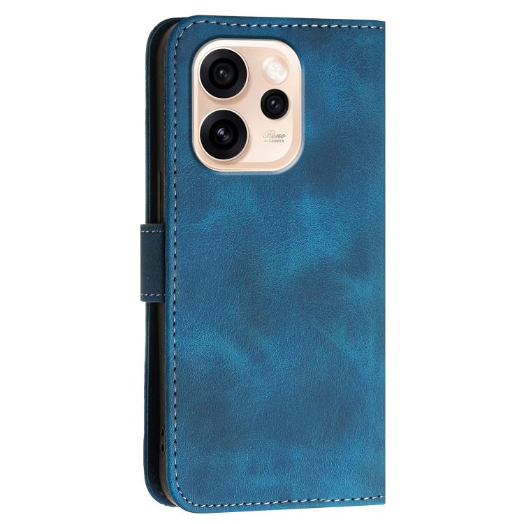 For OPPO Reno15 Pro Max 5G Global Grid Butterfly Embossed Pattern Leather Phone Case with Lanyard