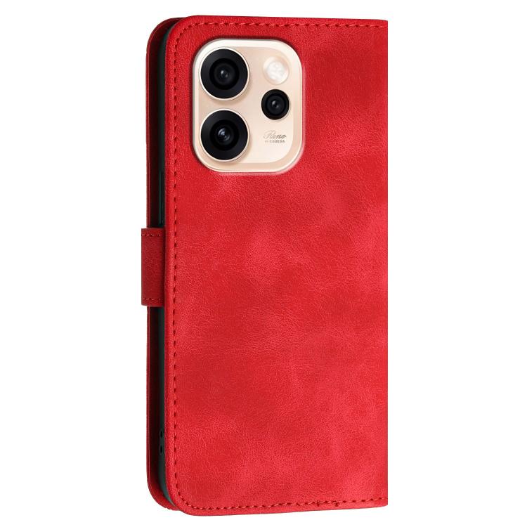 For OPPO Reno15 Pro Max 5G Global Grid Butterfly Embossed Pattern Leather Phone Case with Lanyard
