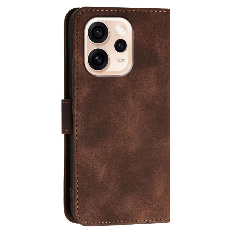 For OPPO Reno15 Pro Max 5G Global Grid Butterfly Embossed Pattern Leather Phone Case with Lanyard