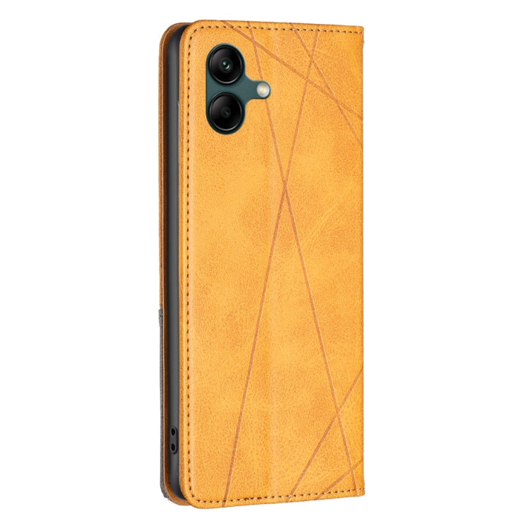 For Samsung Galaxy A06 Rhombus Texture Magnetic Leather Phone Case