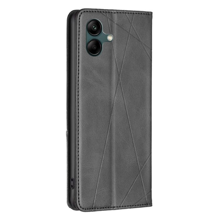 For Samsung Galaxy A06 Rhombus Texture Magnetic Leather Phone Case