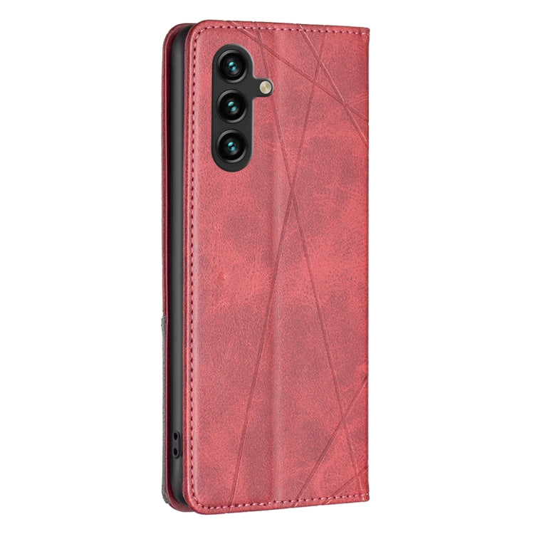 For Samsung Galaxy A36 Rhombus Texture Magnetic Leather Phone Case