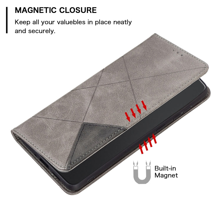 For Samsung Galaxy A56 5G Rhombus Texture Magnetic Leather Phone Case