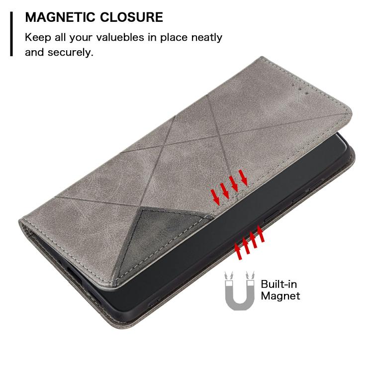 For Samsung Galaxy A37 5G Rhombus Texture Magnetic Leather Phone Case