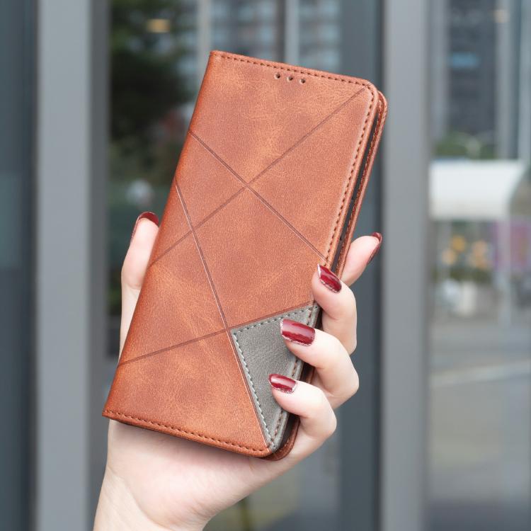 For Samsung Galaxy A37 5G Rhombus Texture Magnetic Leather Phone Case