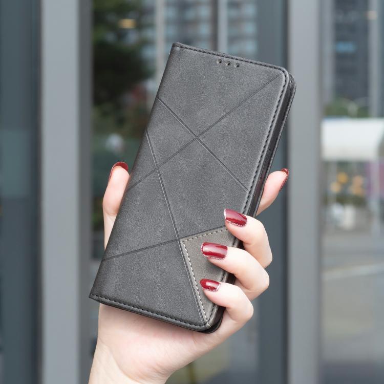 For Samsung Galaxy A37 5G Rhombus Texture Magnetic Leather Phone Case