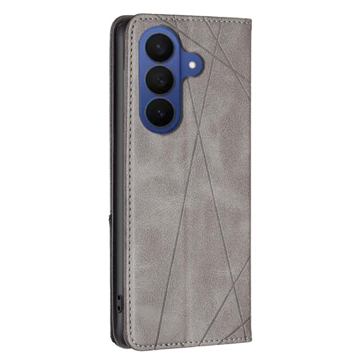 For Samsung Galaxy A27 5G Rhombus Texture Magnetic Leather Phone Case
