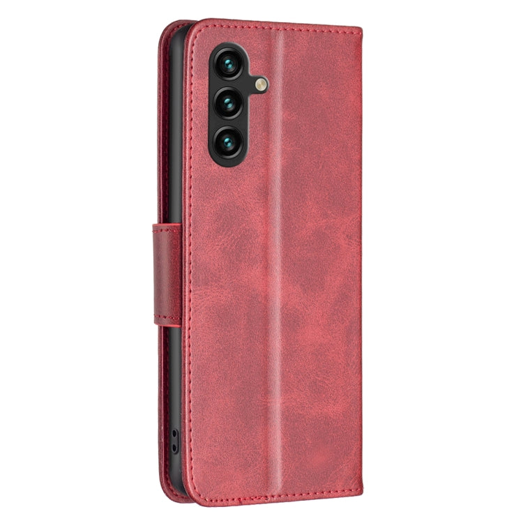 For For Samsung Galaxy A36 Lambskin Texture Pure Color Flip Leather Phone Case
