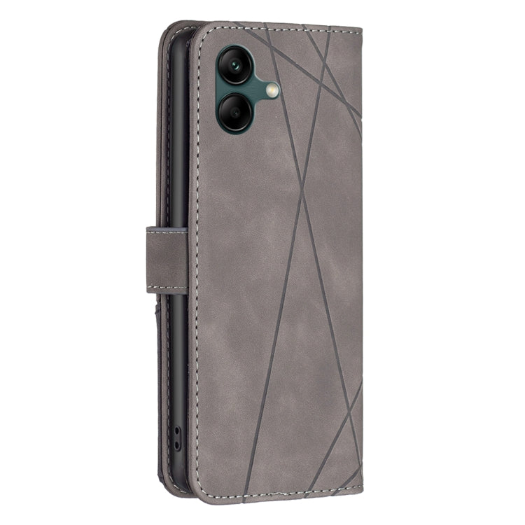 For Samsung Galaxy A06 Magnetic Buckle Rhombus Texture Leather Phone Case