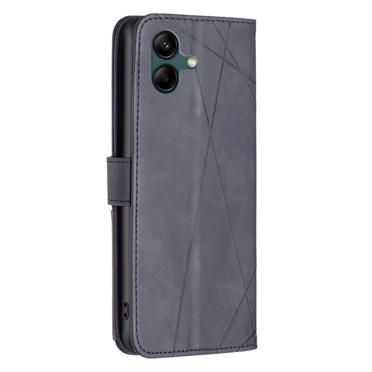 For Samsung Galaxy A06 Magnetic Buckle Rhombus Texture Leather Phone Case