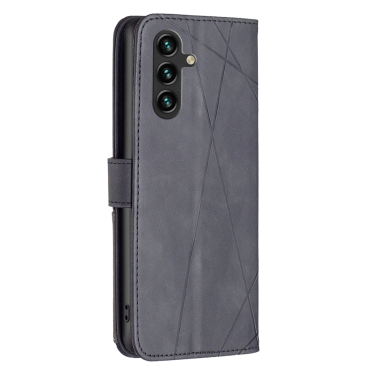 For Samsung Galaxy A36 Magnetic Buckle Rhombus Texture Leather Phone Case