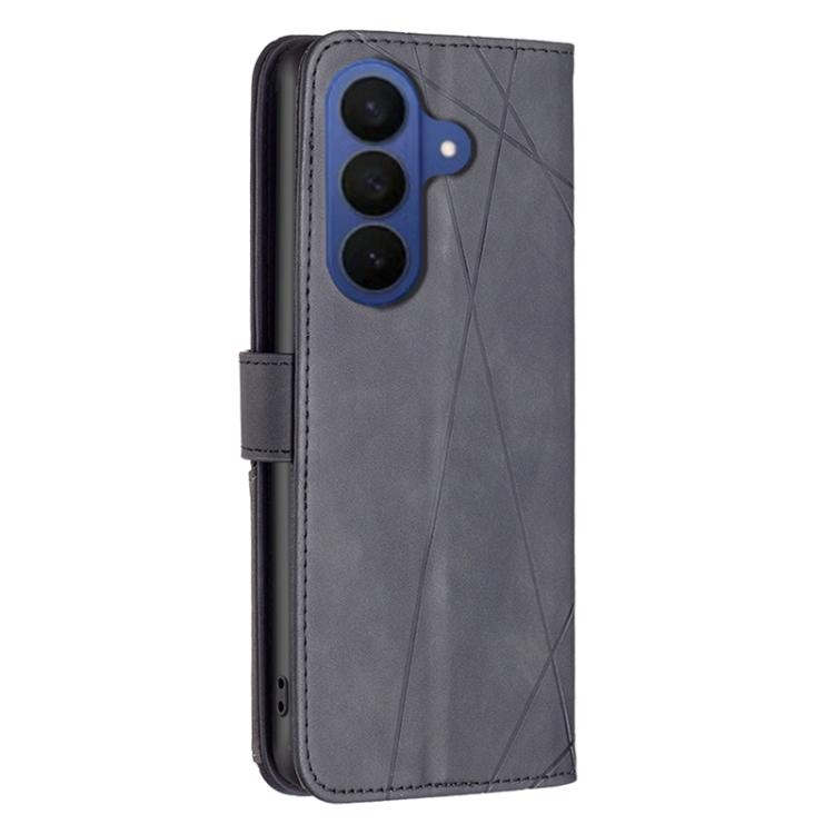 For Samsung Galaxy A27 5G Magnetic Buckle Rhombus Texture Leather Phone Case