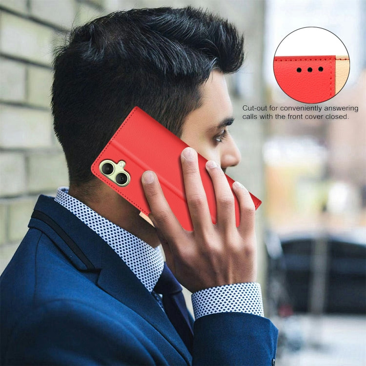 For Samsung Galaxy A06 Color Matching RFID Anti-theft Leather Phone Case