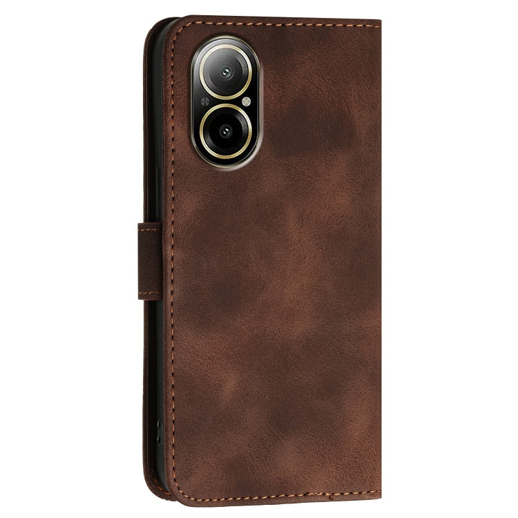 For Realme C67 4G Global Grid Butterfly Embossed Pattern Leather Phone Case with Lanyard