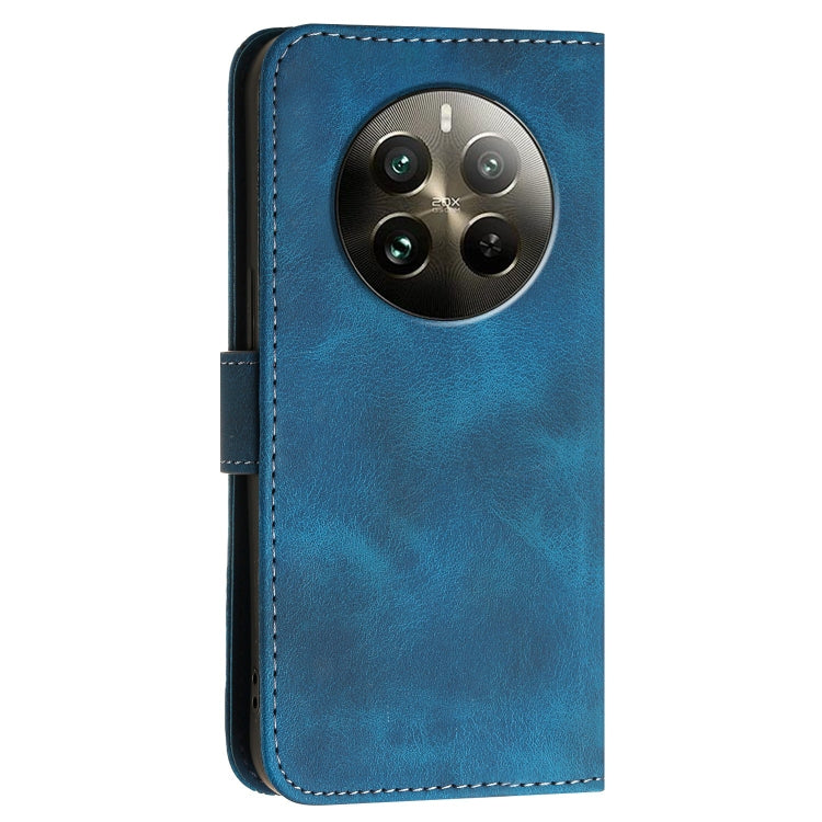 For Realme 12 Pro 5G Global Grid Butterfly Embossed Pattern Leather Phone Case with Lanyard