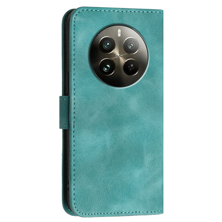 For Realme 12 Pro 5G Global Grid Butterfly Embossed Pattern Leather Phone Case with Lanyard