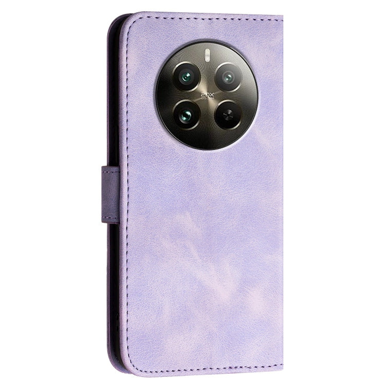 For Realme 12 Pro 5G Global Grid Butterfly Embossed Pattern Leather Phone Case with Lanyard