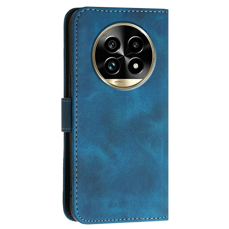 For Realme 13 Pro / 13 Pro+ Global Grid Butterfly Embossed Pattern Leather Phone Case with Lanyard