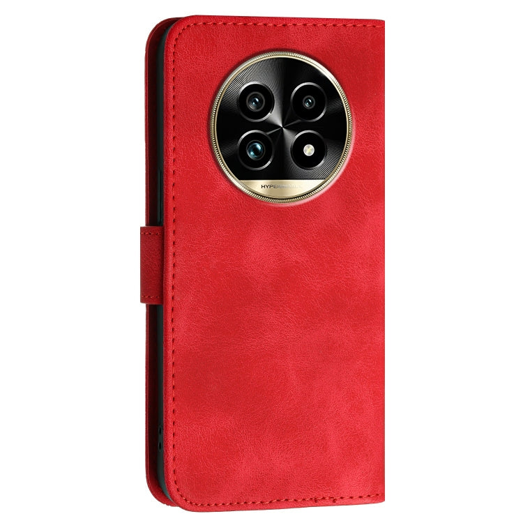 For Realme 13 Pro / 13 Pro+ Global Grid Butterfly Embossed Pattern Leather Phone Case with Lanyard