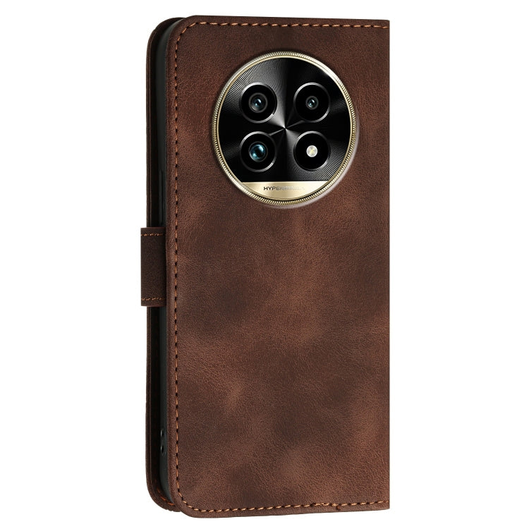 For Realme 13 Pro / 13 Pro+ Global Grid Butterfly Embossed Pattern Leather Phone Case with Lanyard