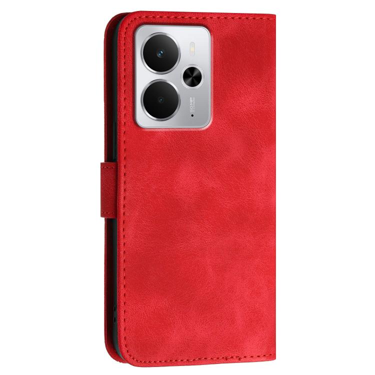 For Realme 14 / P3 5G Global Grid Butterfly Embossed Pattern Leather Phone Case with Lanyard