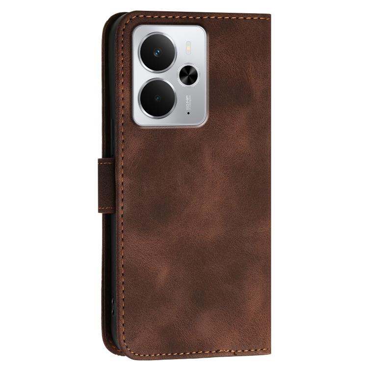 For Realme 14 / P3 5G Global Grid Butterfly Embossed Pattern Leather Phone Case with Lanyard