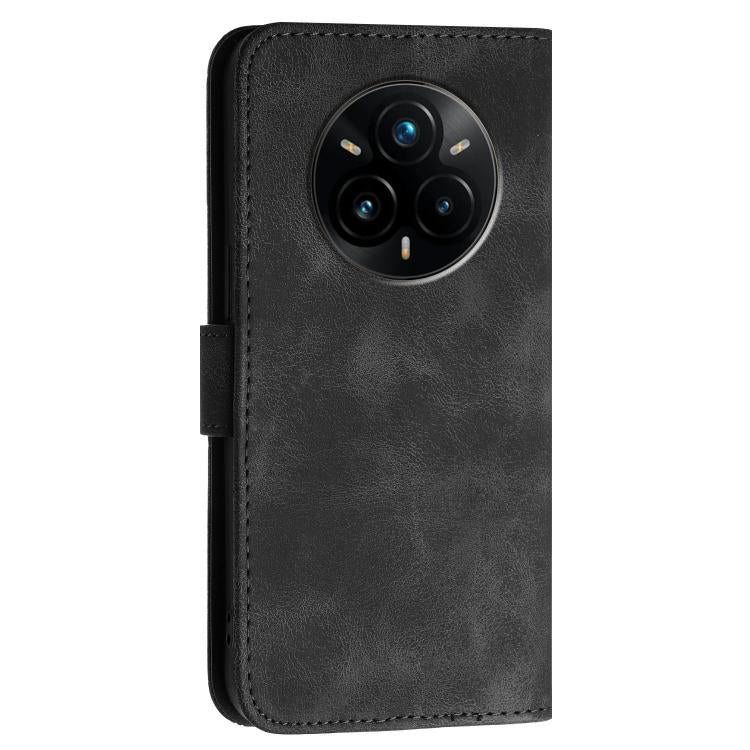 For Realme 14 Pro+ Grid Butterfly Embossed Pattern Leather Phone Case with Lanyard