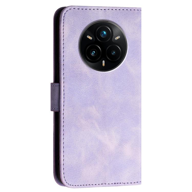 For Realme 14 Pro+ Grid Butterfly Embossed Pattern Leather Phone Case with Lanyard