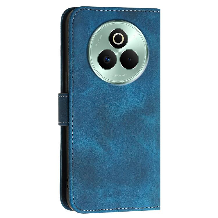 For Realme P3 Pro Grid Butterfly Embossed Pattern Leather Phone Case with Lanyard