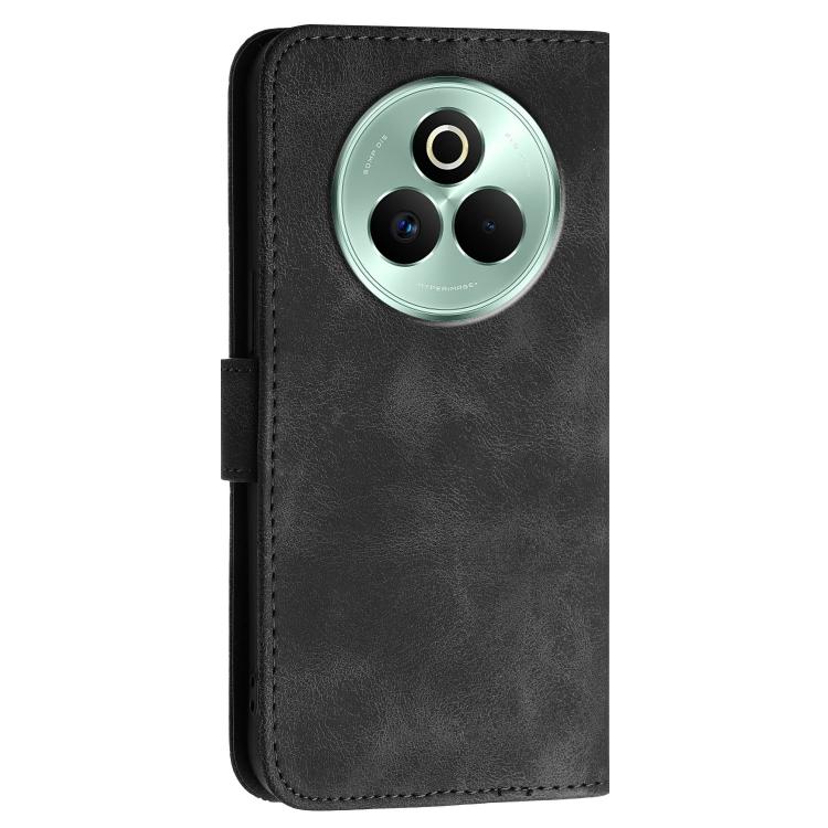For Realme P3 Pro Grid Butterfly Embossed Pattern Leather Phone Case with Lanyard