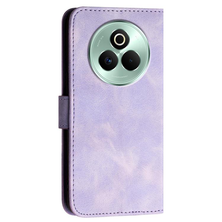 For Realme P3 Pro Grid Butterfly Embossed Pattern Leather Phone Case with Lanyard