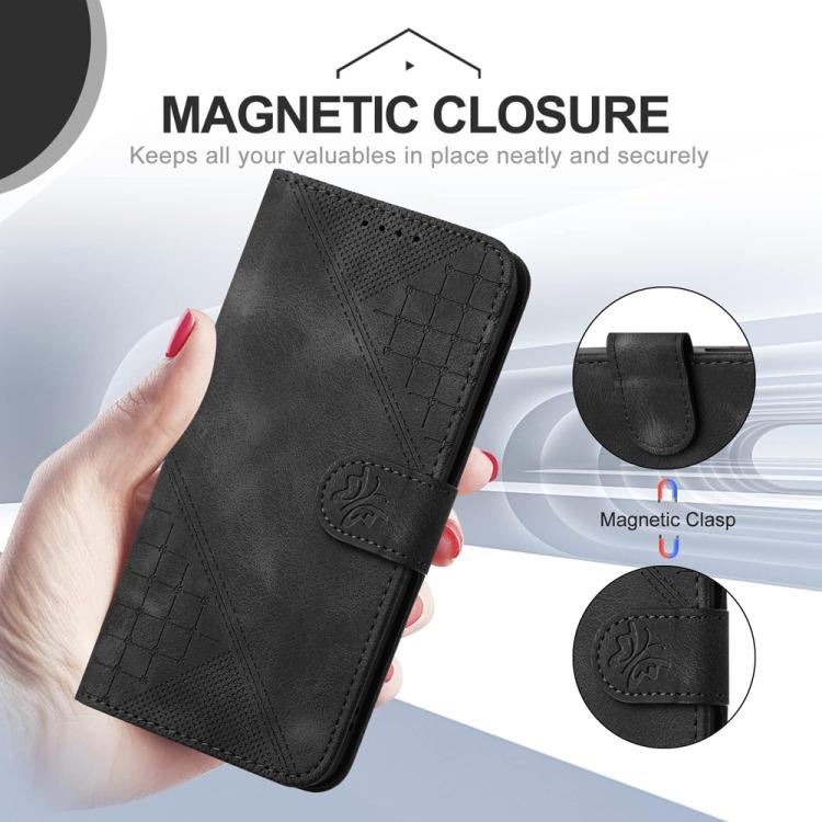 For Realme 15T 5G Grid Butterfly Embossed Pattern Leather Phone Case with Lanyard