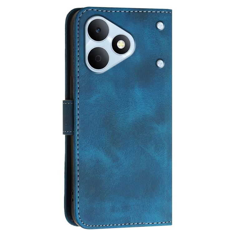 For Realme Note 80 4G Grid Butterfly Embossed Pattern Leather Phone Case with Lanyard