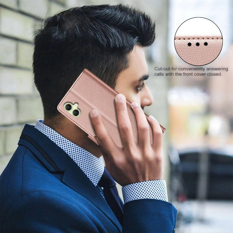 For Samsung Galaxy A06 Litchi Texture RFID Anti-theft Leather Phone Case
