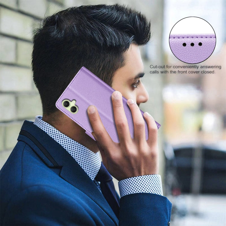For Samsung Galaxy A06 Litchi Texture RFID Anti-theft Leather Phone Case
