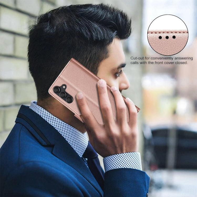 For Samsung Galaxy A36 Litchi Texture RFID Anti-theft Leather Phone Case