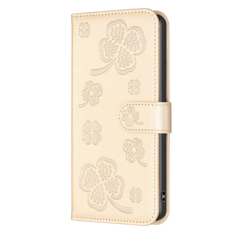 For Samsung Galaxy A16 5G Four-leaf Embossed Leather Phone Case