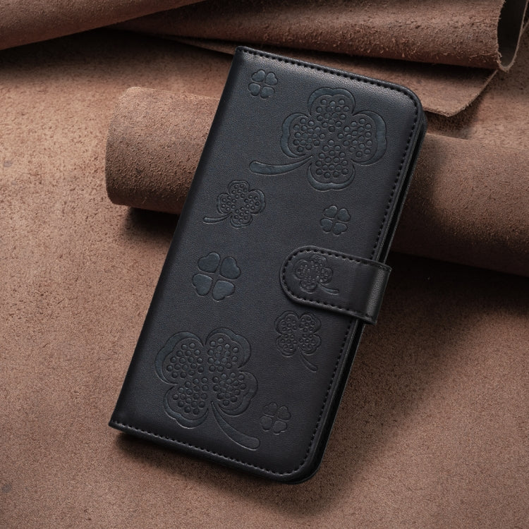 For Samsung Galaxy A36 Four-leaf Embossed Leather Phone Case